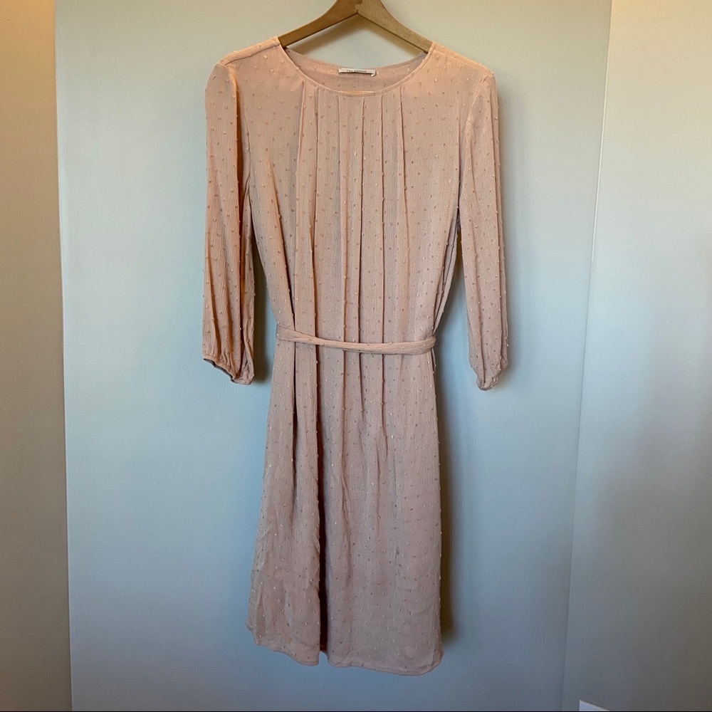 Ces Femme Dusty Mauve Raised Dots Dress. Size Medium. EUC